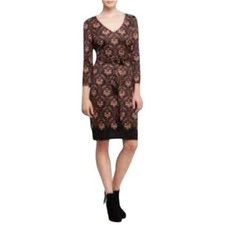 Tory Burch Silk Jersey Paisley Sheath Dress Medium EUC Long Sleeve Romantic Chic