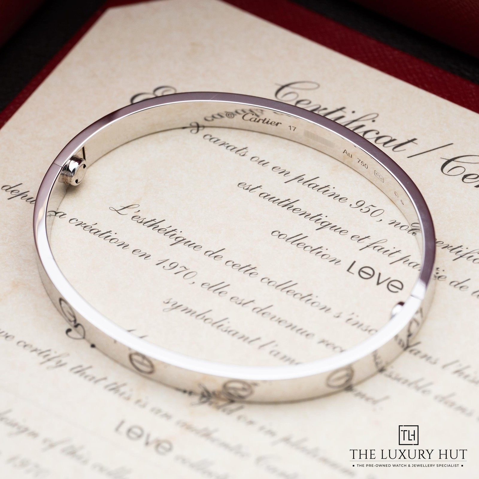 Cartier 18ct White Gold LOVE Bangle ‘Classic Model’ - Size 17 - 2017