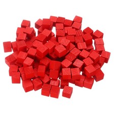 200Pcs Wood Blocks for Crafts 1cm Cube Pine Wood Square Block Red