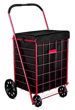 Folding Grocery Basket Cart Shopping Wheel Large Utility Laundry18"X15"X24" BAG 