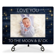 Baby Picture Frame-Love You To The Moon Back-Displays 4x6 Photo, New Baby Gif...