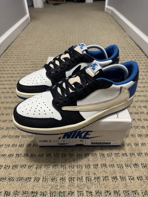 Size 9.5- Jordan 1 Retro x Fragment Design x Travis Scott Low Blue FAST SHIPPING