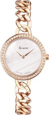 Accurist Jewellery Ladies Watch with White Dial and Rose Gold Bracelet 78009