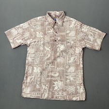 Vintage RJC Hawaiian Aloha Shirt Men's M Collared Button Up Made In USA VTG