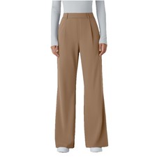 Halara Flex  DayStretch High Waisted Pocket Work Flare Pants Sz M Wide Leg Burro