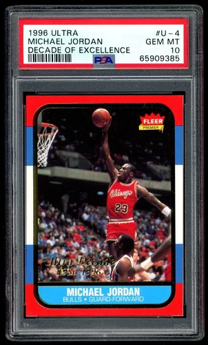 1996 FLEER DECADE OF EXCELLENCE #4 MICHAEL JORDAN PSA 10