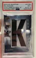 RARE! Bo Jackson 2013 Upper Deck Quantum Signed #ATG-BJ #’d 1/3 Letterman PSA 10