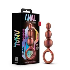 Silicone Anal Adventures Matrix Beaded Loop Anal Butt Plug Beads Copper Sex Toy