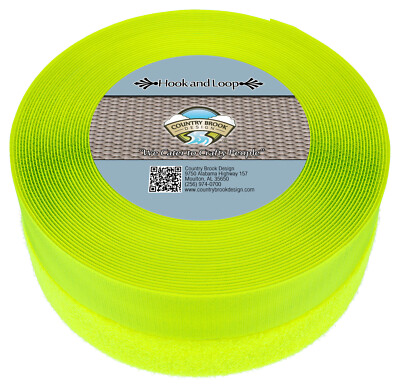 Country Brook Design  Hot Yellow Sew On Hook And Loop (2 inch, 25 yards)