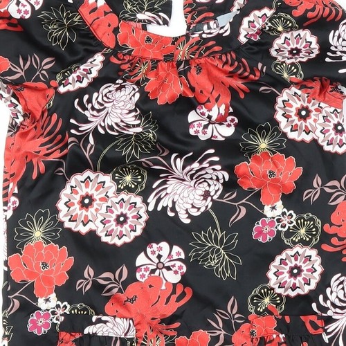 Debenhams Girls Black Floral Polyester blend Blouse Size 7 Years - Picture 8 of 12