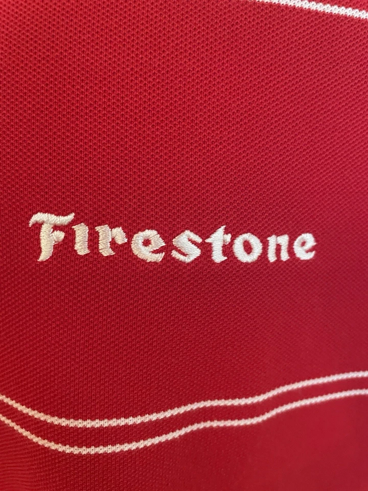 Camisa Polo Page & Tuttle Para Hombres Firestone Rojo y Blanco Rayas Talla L Mezcla Algodón Foto 3 de 4