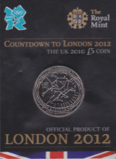 2010 OFFICIAL COUNTDOWN TO LONDON 2012 OLYMPICS &pound;5 BU COIN No. 2 Pack