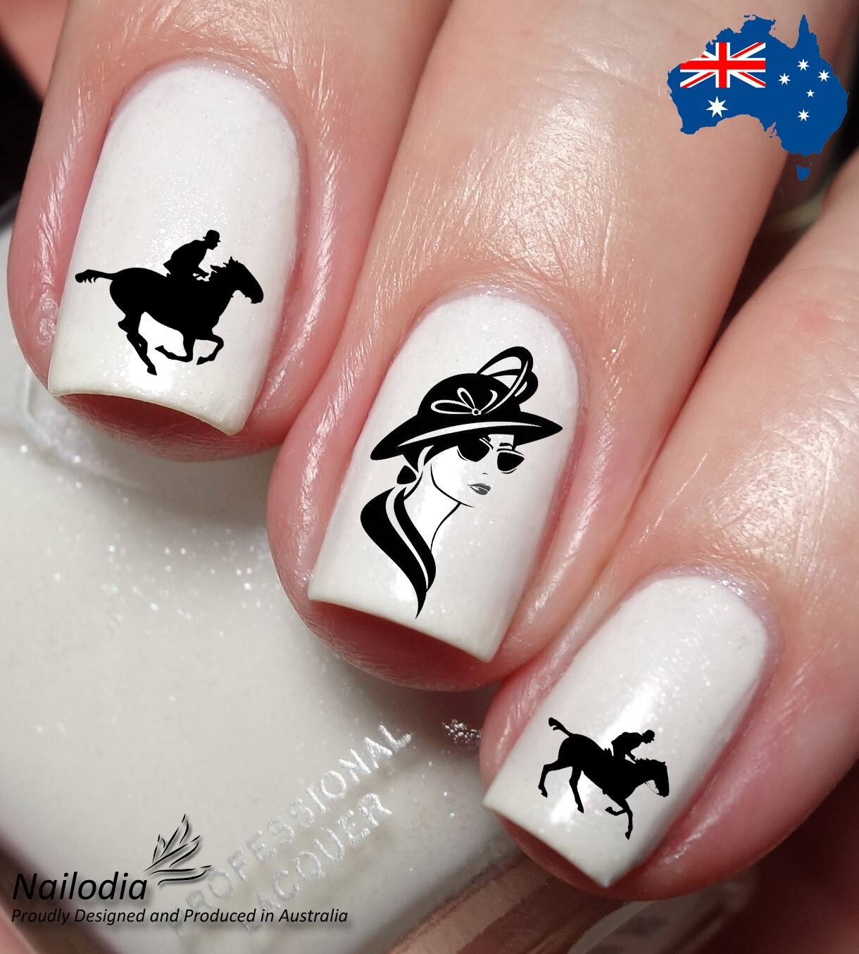 Horse Racing & Jockey Nail Art Decal Sticker Water Transfer - Melbourne Cup