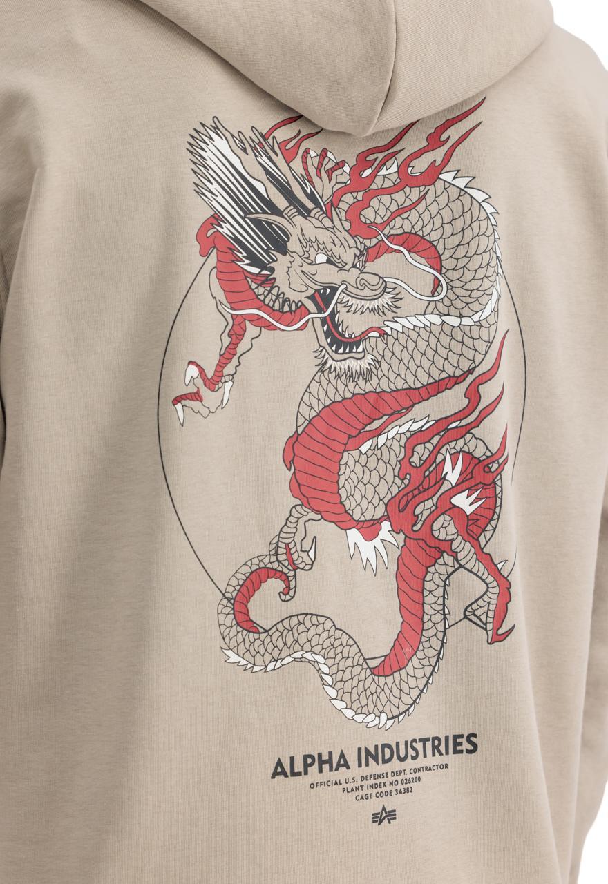Alpha Industries Mens Hoodie Heritage Dragon Vintage Sand | eBay