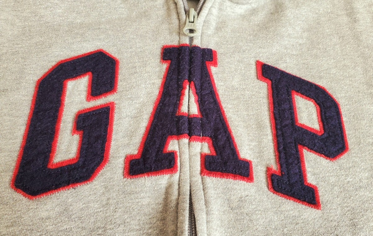 GAP Kids Boys Hoodie Gray Full Zip Sweatshirt Size M 8 Fleece