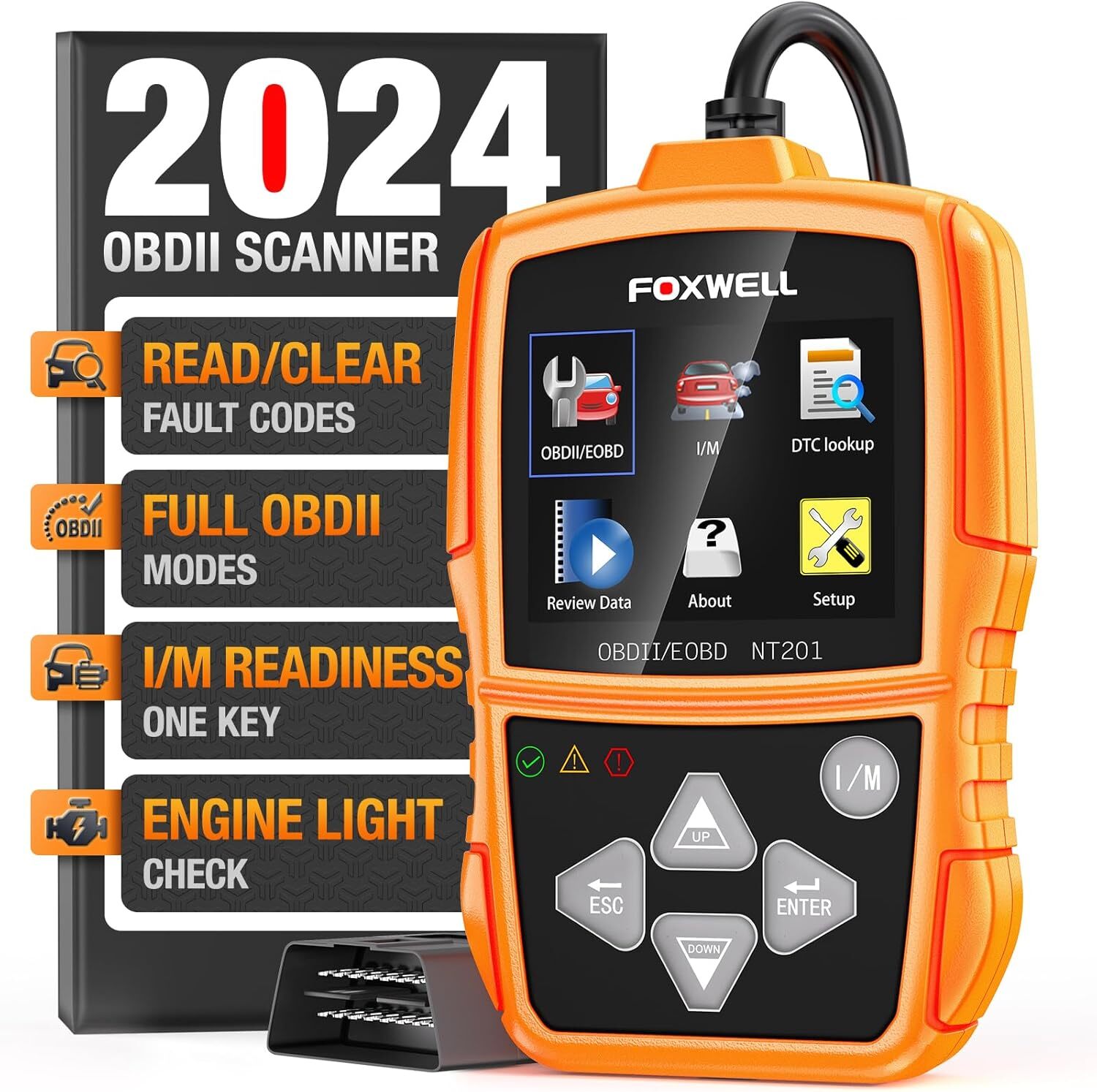Foxwell NT201 OBD2 Scanner for Car Engine Diagnostics & Code Reading-image