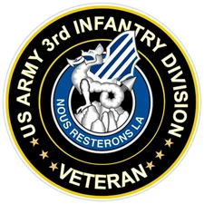 US Army 3rd Infantry Division Veteran Bumper Sticker Military Vinyl Decal 5"