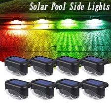 4-24Pcs Solar Pool Side Lights LED Waterproof Light up Swimming Pool Lamp Decor