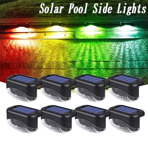 4Pcs Outdoor Solar LED Multicolor Lights Garden Deck Stairs Fence Path Lighting - Bild 9 von 13