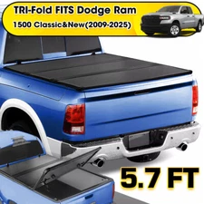 FRP Hard 3-fold Tonneau Cover For 2009-2025 Dodge Ram 1500 5.7FT Bed w/o Rambox