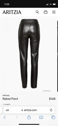 Aritzia Rebel High Waist Vegan Leather Trousers Pants US 4 - Picture 3 of 7