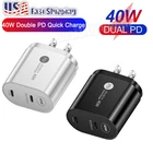 40W USB C Wall Charger Fast Block Type C Charging Cube Brick Box for iPhone 16