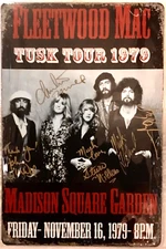 TIN SIGN 8x12 Fleetwood Mac tusk concert Stevie nicks Madison square garden C58