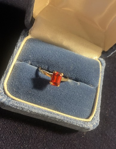 Vintage 14k YG Smaragdschliff roter Rubin 1,9 Gramm Ringgröße 6,5 - Bild 3 von 12
