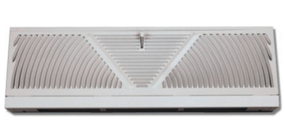 Shoemaker White Triangular Baseboard Register Extended Height