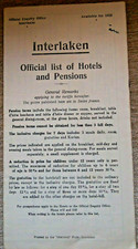 Interlaken - Official list of Hotels and Pensions (Swiss - 1952)
