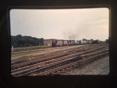 XBT14 35mm Slide Photo Vintage COUNTRY SCENE MULTIPLE TRACKS AND TRAIN
