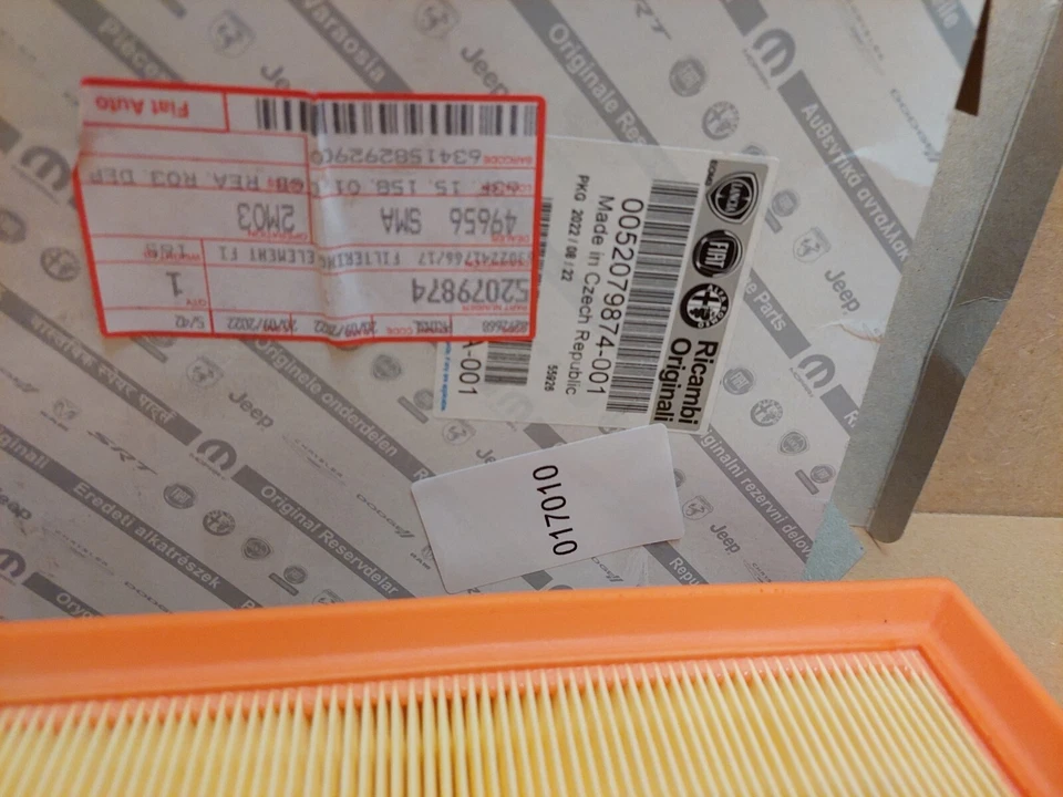 Elemento filtro aire motor Fiat 500X 1.0 1.3 2018-en 52079874 genuino NUEVO Foto 4 de 4