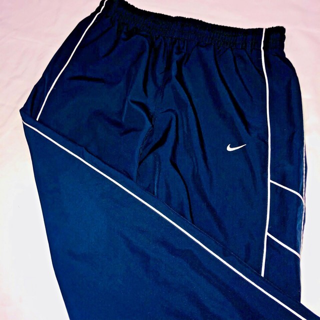 Rare Vintage Nike Basketball Pants Dazzle Scally Navy Blue Silky Shiny
