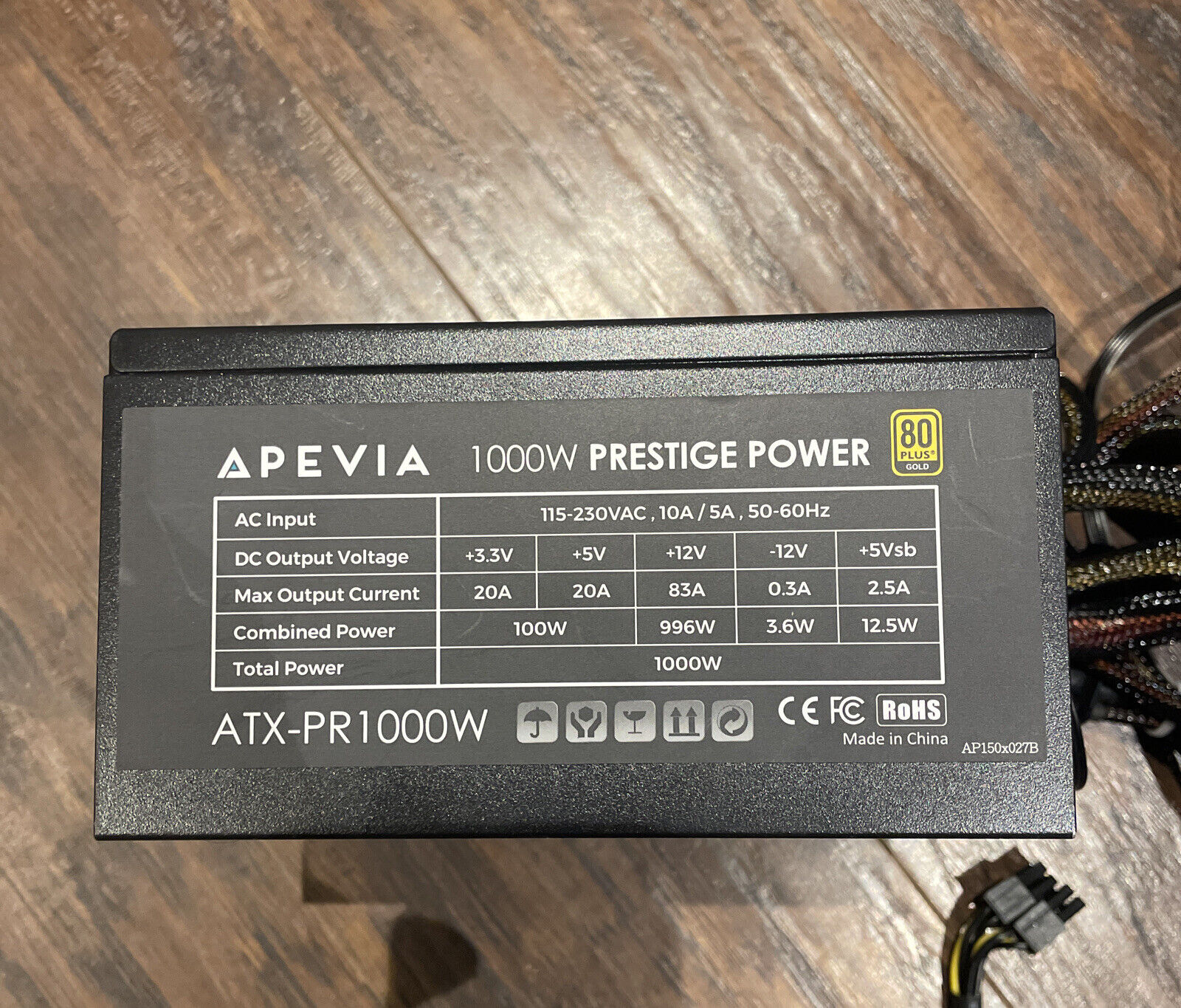 Apevia ATX-PR1000W Prestige Series 80 Plus Gold Certified Power Supply