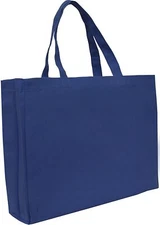 CLOSEOUT!! Cotton Canvas Totes - Royal Blue - 12x16x4 - Threadart