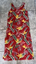 Vtg Paradise Found Womens Multi Color Rayon Dress Size M
