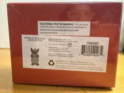 Krinkles By Patience Brewster Dept 56 Bulldog Jeweled Box, New