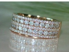 2Ct Round Cut Lab-Created Diamond Women's Wedding Ring 14k Rose Gold Finish