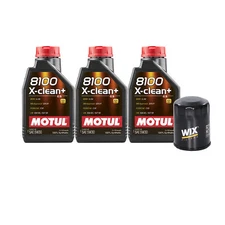 3L Motul 8100 X-CLEAN + 5W30 Wix Filter Motor Oil Change Kit API SN/CF
