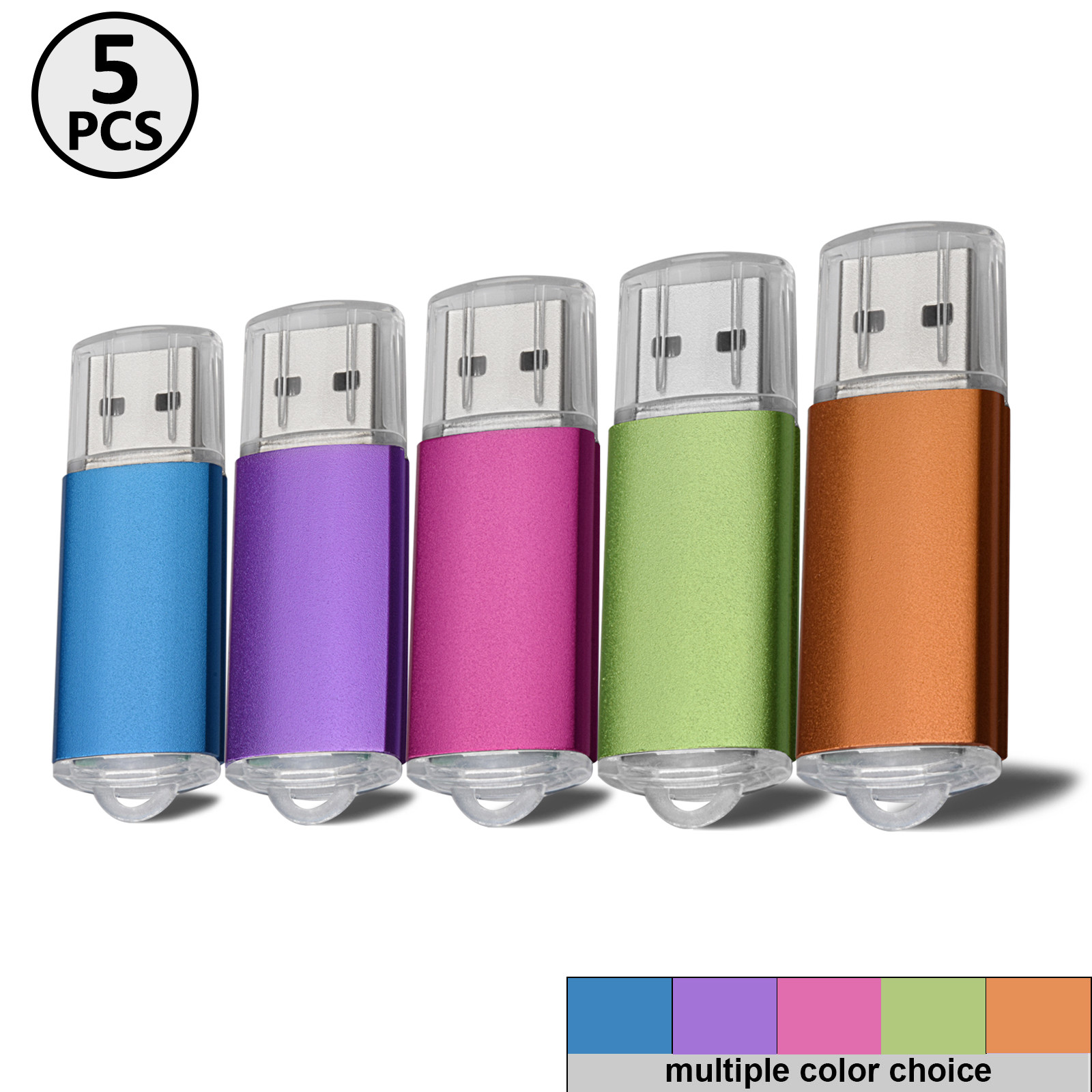 Pack de 5 memorias USB 2.0 Flash Drive Memory Stick Thumb Pen Drive 2GB, 4GB, 8GB, 16GB, 32GB, imagen 5