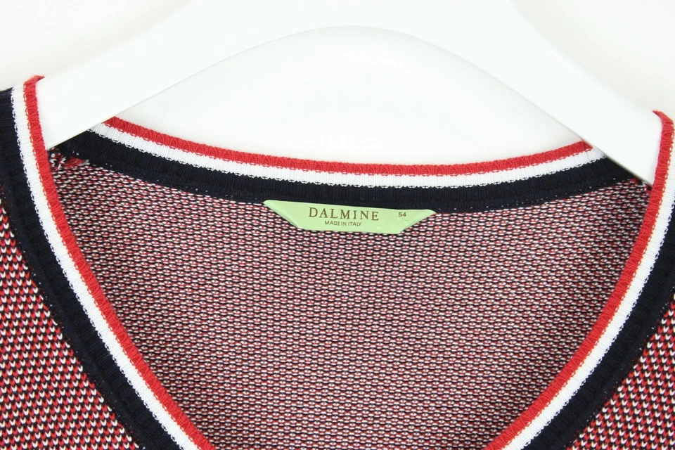 Suéter Dalmine Para Hombre (UE) 54 Punto Ajustado Ala a Rayas Cuello en V Manga Larga Foto 4 de 4