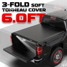 6 Feet Tri-Fold Soft Truck Tonneau Bed Cover for Colorado GMC Canyon Isuzu I-290
