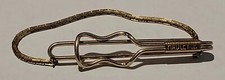 Vintage Hadley Tie Bar With Chain Clip Gold Tone Mid Century • Made In USA