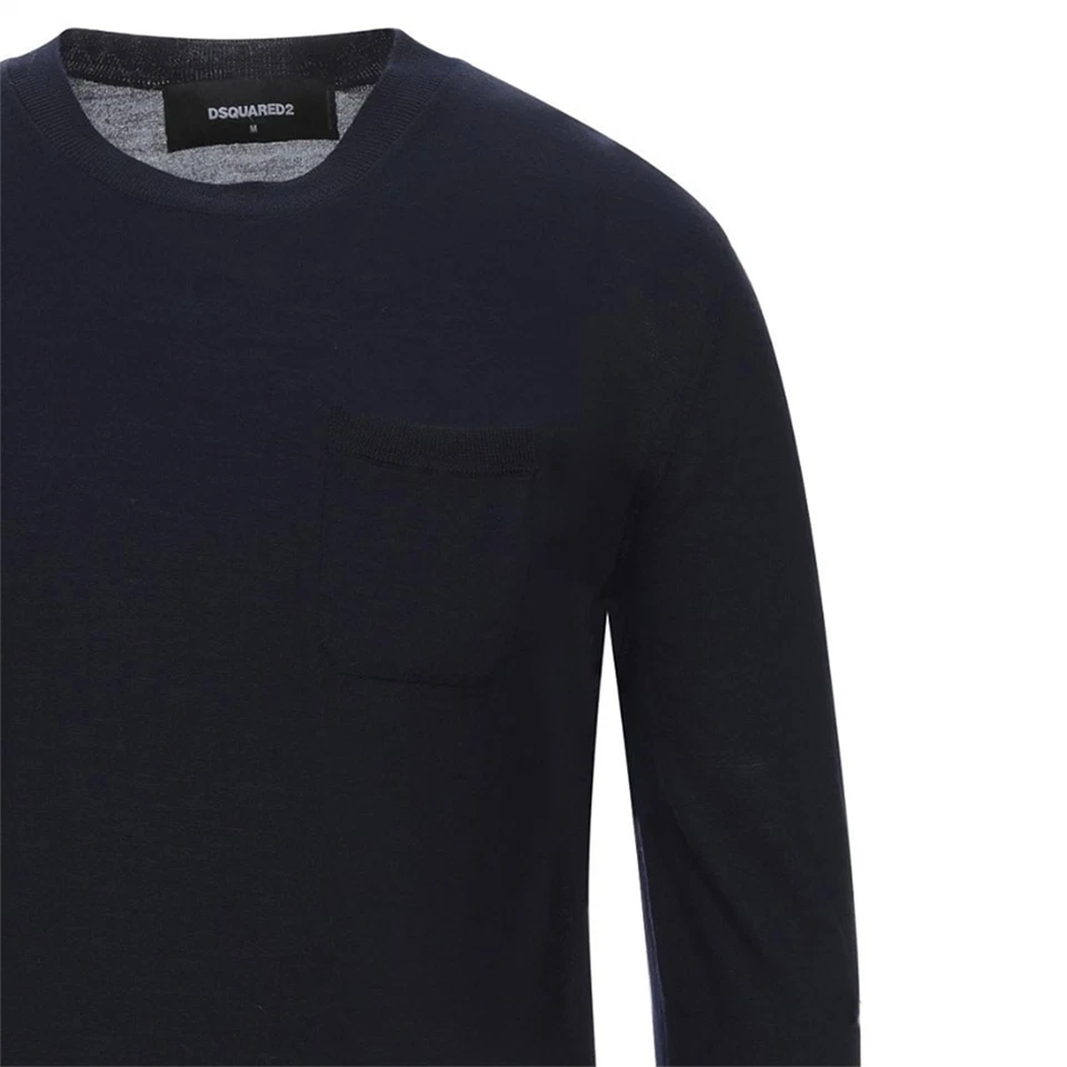 DSQUARED2 Jumper Crew Neck Wool Sweater Mens Blue Size S - RP £375.00 - Image 3 of 4