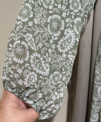 Women's Lark + Grey Dress Sage Green Floral Large (kk) | eBay