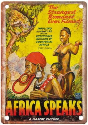 Africa Speaks Vintage Movie Poster Old Retro Look Metal Sign MP69