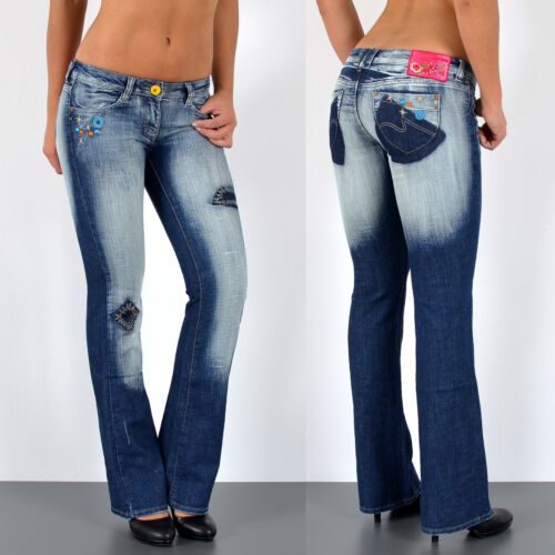 Damen Jeans Damen Jeans Hose Bootcut Jeanshose Schlaghose Boot-Cut Hüfthose J150 - Bild 1 von 10