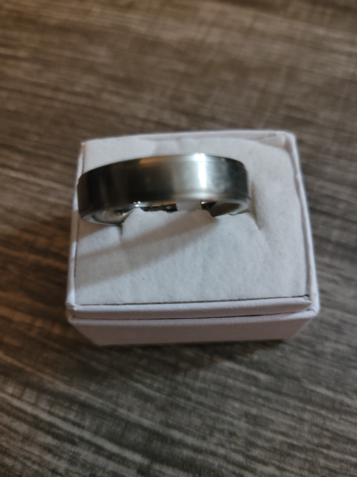 STAINLESS STEEL TWO TONE SILVER MEN'S RING SIZE 13 Gem