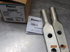 *LOT OF 2* PANDUIT LAB300-12-2 ALUMINUM LUG 2-HOLE TONGUE 300 KCMIL MCM BLUE DIE