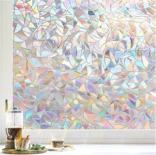 Rabbitgoo 3D Privacy Window Film Decorative Rainbow Static Cling 23.6" x 78.7"